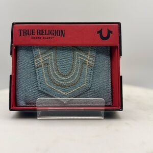 True Religion Men's Wallet Denim Jeans with Gold Stitching NWT